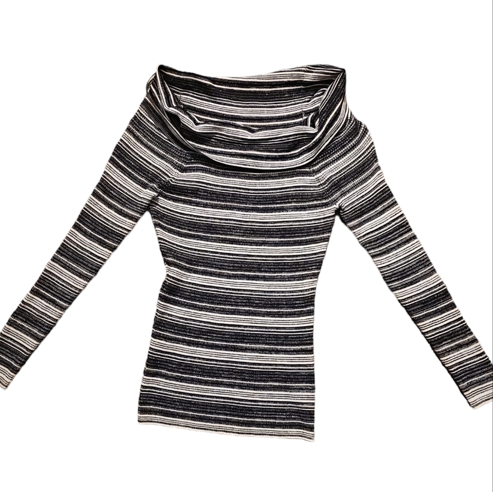 Candies, Cowl neck, Striped sweater, stretchy , fitted, XL